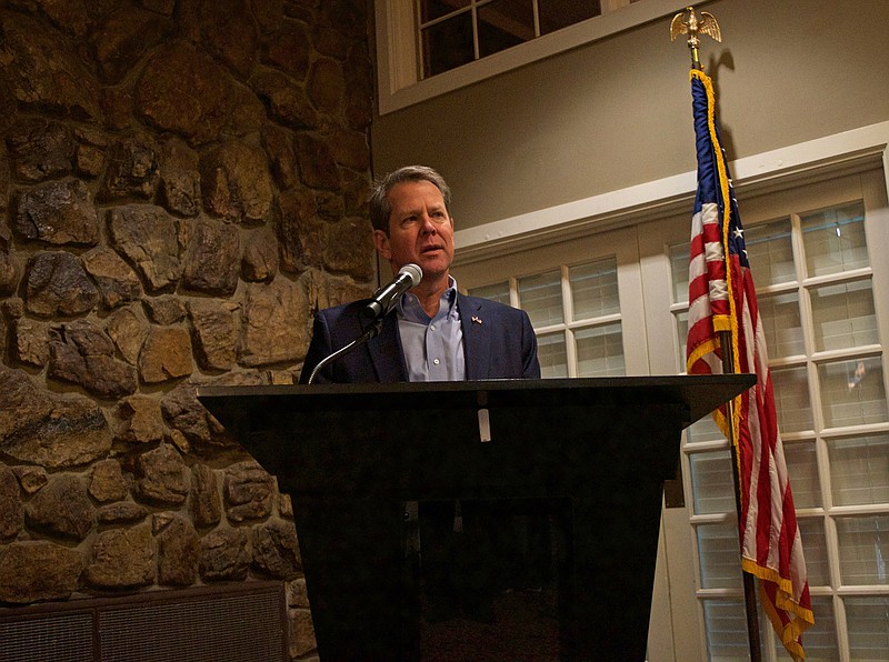 Photo by Mark Pace/Chattanooga Times Free Press — Georgia governor-elect Brian Kemp holds a victory tour at the Dalton Golf & Country club Saturday, Jan. 12, 2019. Kemp will be sworn into office Monday.