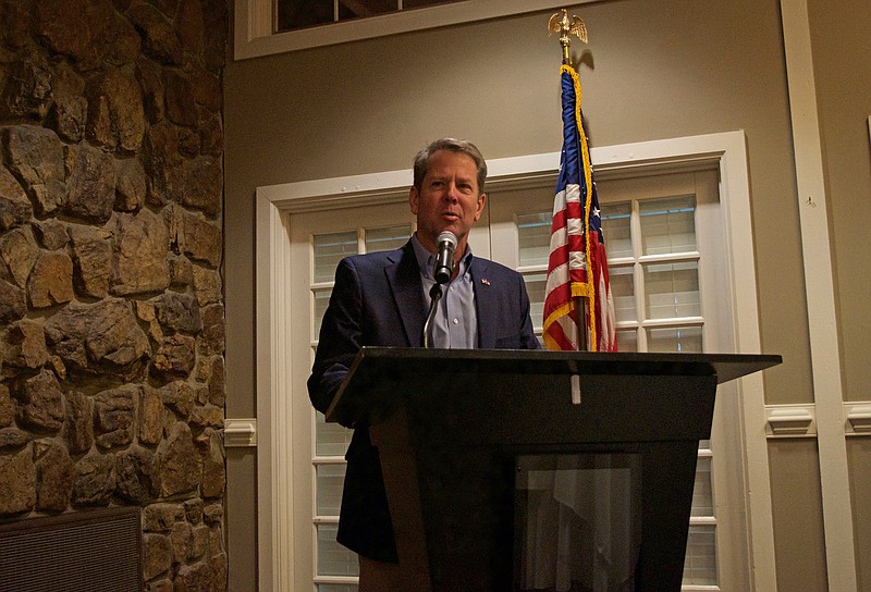 Photo by Mark Pace/Chattanooga Times Free Press — Georgia governor-elect Brian Kemp holds a victory tour at the Dalton Golf & Country club Saturday, Jan. 12, 2019. Kemp will be sworn into office Monday.