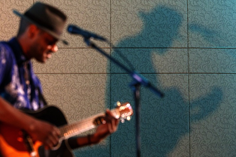 Rick Rushing performs during the Chattanooga Tourism Summit at the Chattanooga Convention Center on Tuesday, Oct. 9, 2018, in Chattanooga, Tenn.c.b.