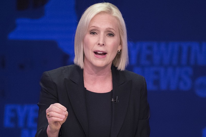 FILE - In this Oct. 25, 2018 file photo, Sen. Kirsten Gillibrand, D-N.Y., speaks during the New York Senate debate hosted by WABC-TV, in New York. Gillibrand is expected to take steps toward launching a presidential campaign in the coming days by forming an exploratory committee, according to several people familiar with her plans. (AP Photo/Mary Altaffer, Pool, File)

