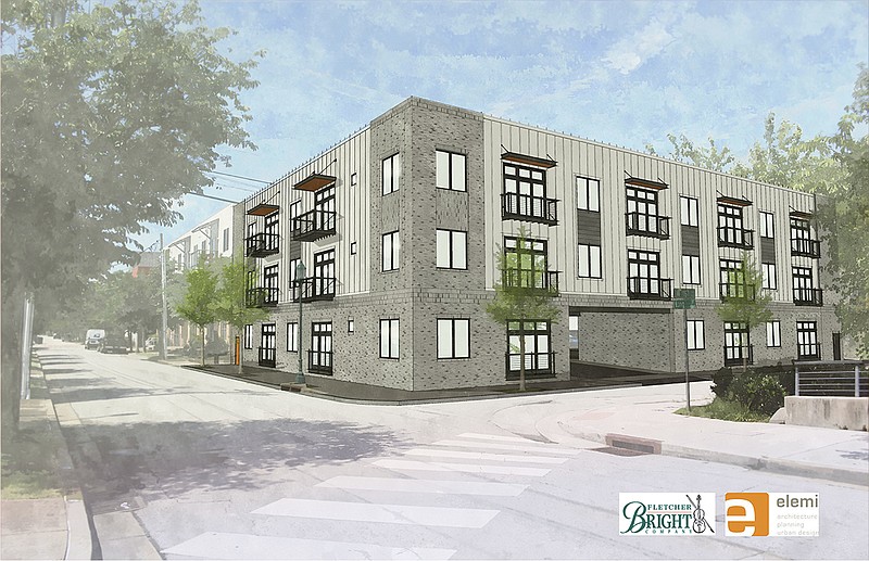 A new 17-unit condominium complex is planned for downtown's Southside at Long and West 16th streets. / Rendering by Elemi Architects