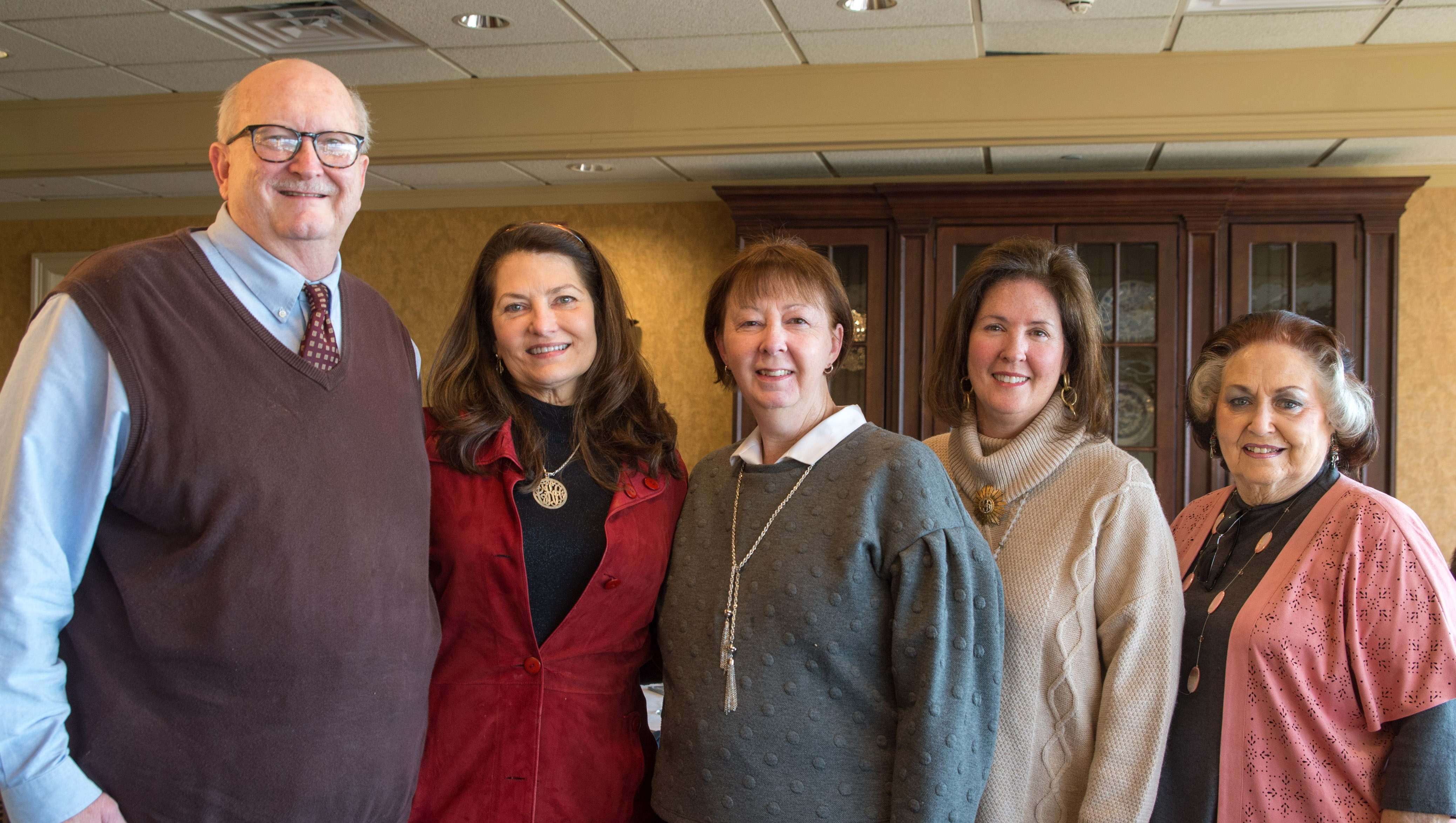 Mike Lees, Cathie Kasch, Becki Jordan, Anita Burkett and Joy Worley