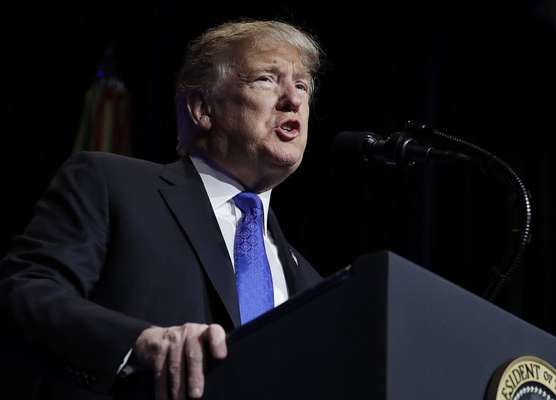 President Donald Trump speaks about American missile defense doctrine, Thursday, Jan 17, 2019, at the Pentagon. (AP Photo/ Evan Vucci)

