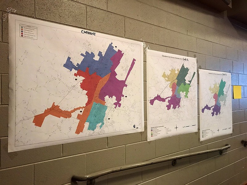 Cleveland City (Tennessee) Schools presented two drafts of new school zones at a community meeting Thursday night, Jan. 24, 2019.