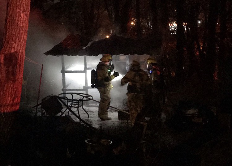 Chattanooga firefighters extinguished a storage shed fire on the 3600 block of Evergreen Ct. on Thursday, Jan. 24, 2019. 

