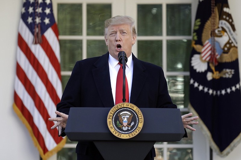 President Donald Trump speaks in the Rose Garden of the White House, Friday, Jan 25, 2019, in Washington. (AP Photo/Evan Vucci)