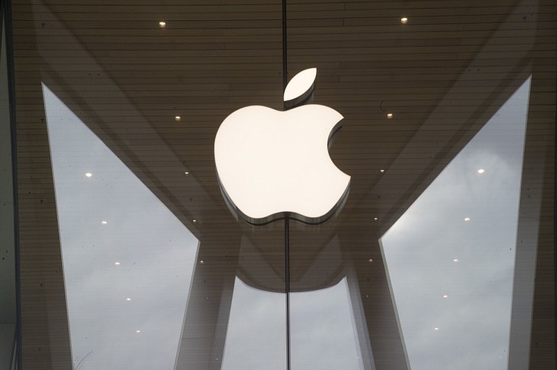 FILE- In this Jan. 3, 2019, file photo the Apple logo is displayed at the Apple store in the Brooklyn borough of New York. Apple Inc. reports earnings Tuesday, Jan. 29. (AP Photo/Mary Altaffer, File)

