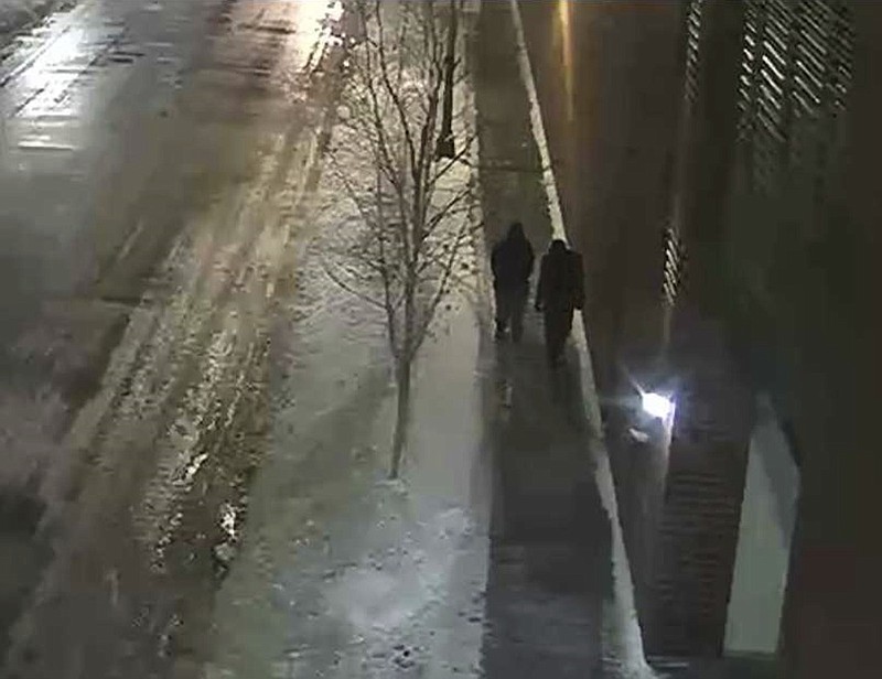 This image provided by the Chicago Police Department and taken from surveillance video shows two people of interest in an attack on "Empire" actor Jussie Smollett walking along a street in the Streeterville neighborhood of Chicago, early Tuesday, Jan. 29, 2019. (Courtesy of Chicago Police Department via AP)