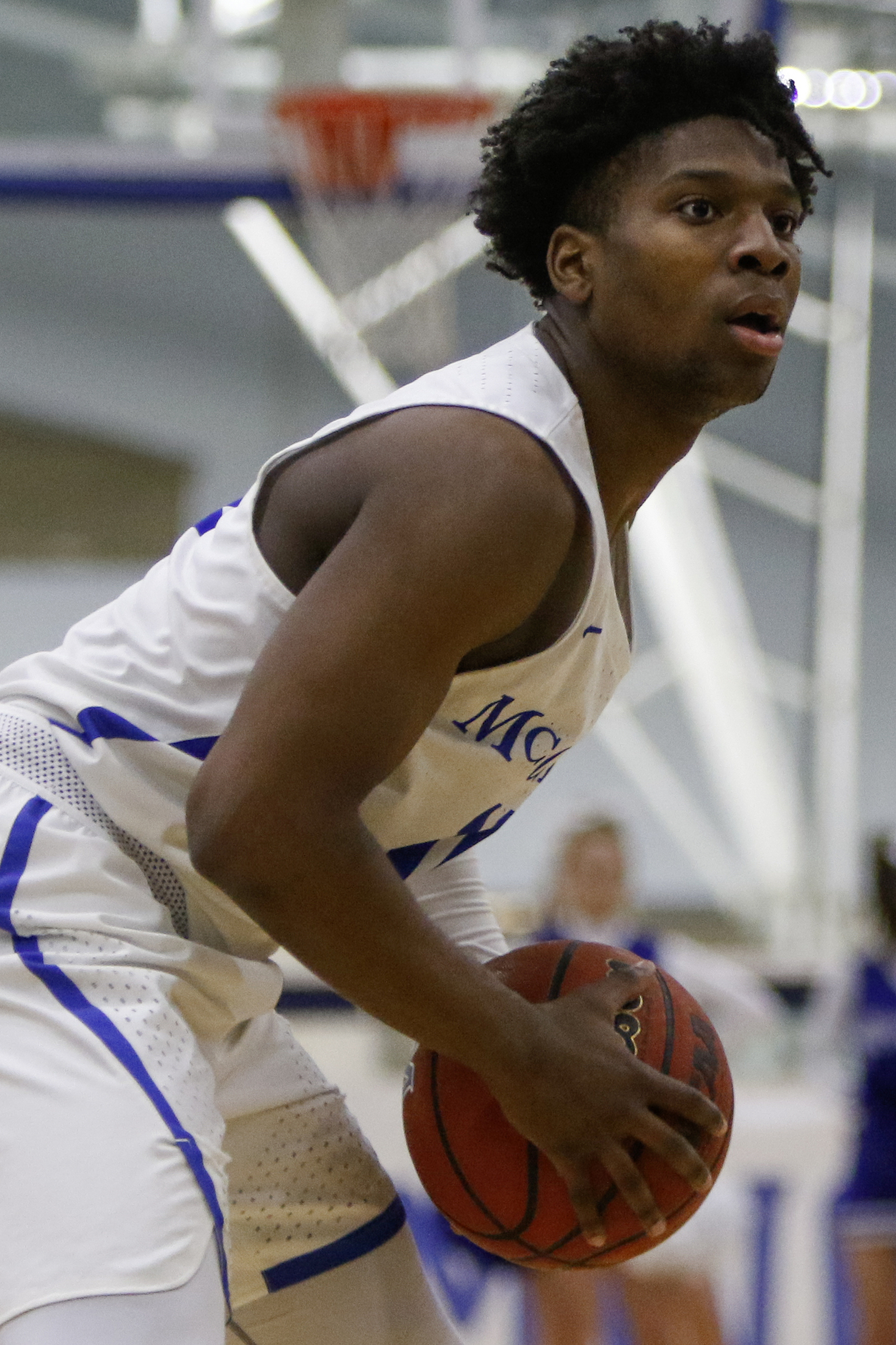 McCallie's Melvin Tobar (10) holds the ball against IMG Academy during The McCallie Dr Pepper TEN Classic at the Walker Forum on the campus of the McCallie School on Friday, Feb. 1, 2019 in Chattanooga, Tenn.