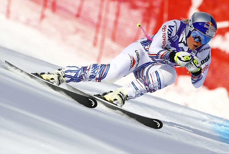 United States skier Lindsey Vonn competes during a women's World Cup downhill race Jan. 19 in Cortina D'Ampezzo, Italy. On Friday, Vonn announced she will retire from racing after this month's world championships in Sweden.