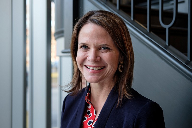 President Maeghan Jones poses for a portrait at The Community Foundation's new Williams Street location on Wednesday, Jan. 30, 2019, in Chattanooga, Tenn. 