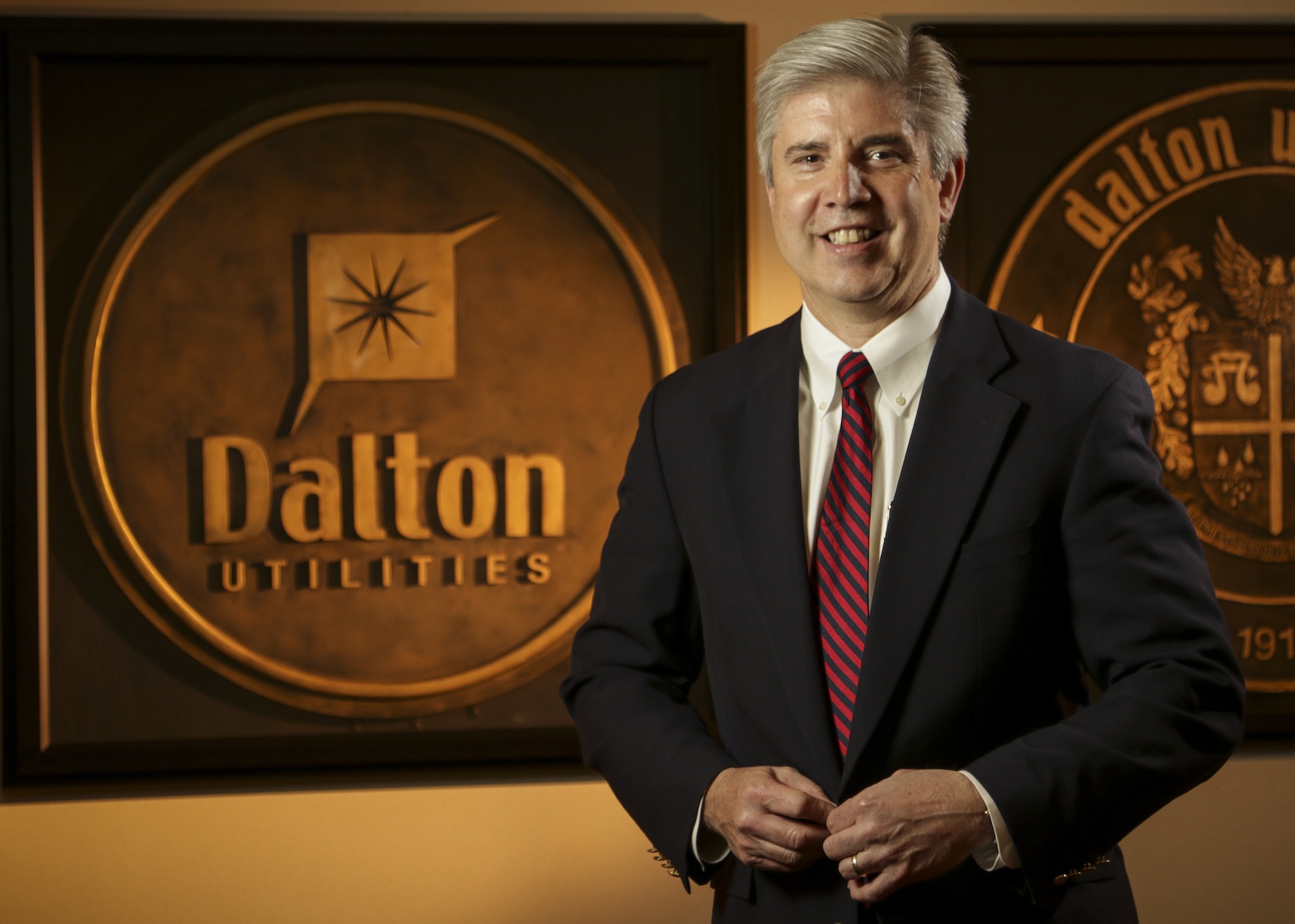 Staff Photo by Dan Henry / The Chattanooga Times Free Press- 1/3/17. Tom Bundros, CEO of Dalton Utilities, stands inside of the company headquarters on Tuesday, January 3, 2016.