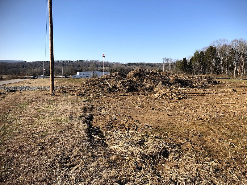 This photo shows the Marion County Airport terminal and of some of the clearing work that has already been done along Cessna Road.