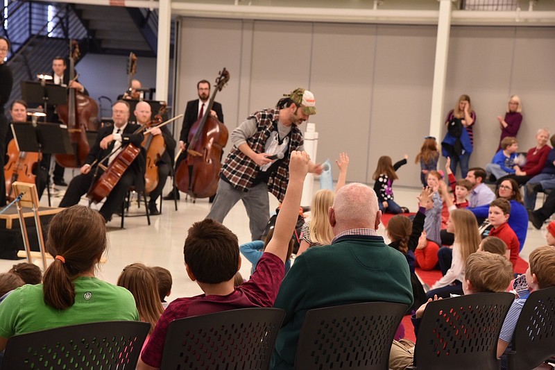 Carey Shinbaum entertains the crowd as Tater the Narrator at the 2018 family concert. (Chattanooga Symphony & Opera contributed photo)