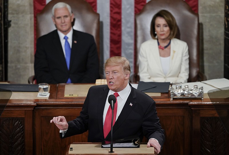 President Donald Trump delivers his State of the Union address to a joint session of Congress on Capitol Hill in Washington last Tuesday. (AP Photo/Carolyn Kaster)