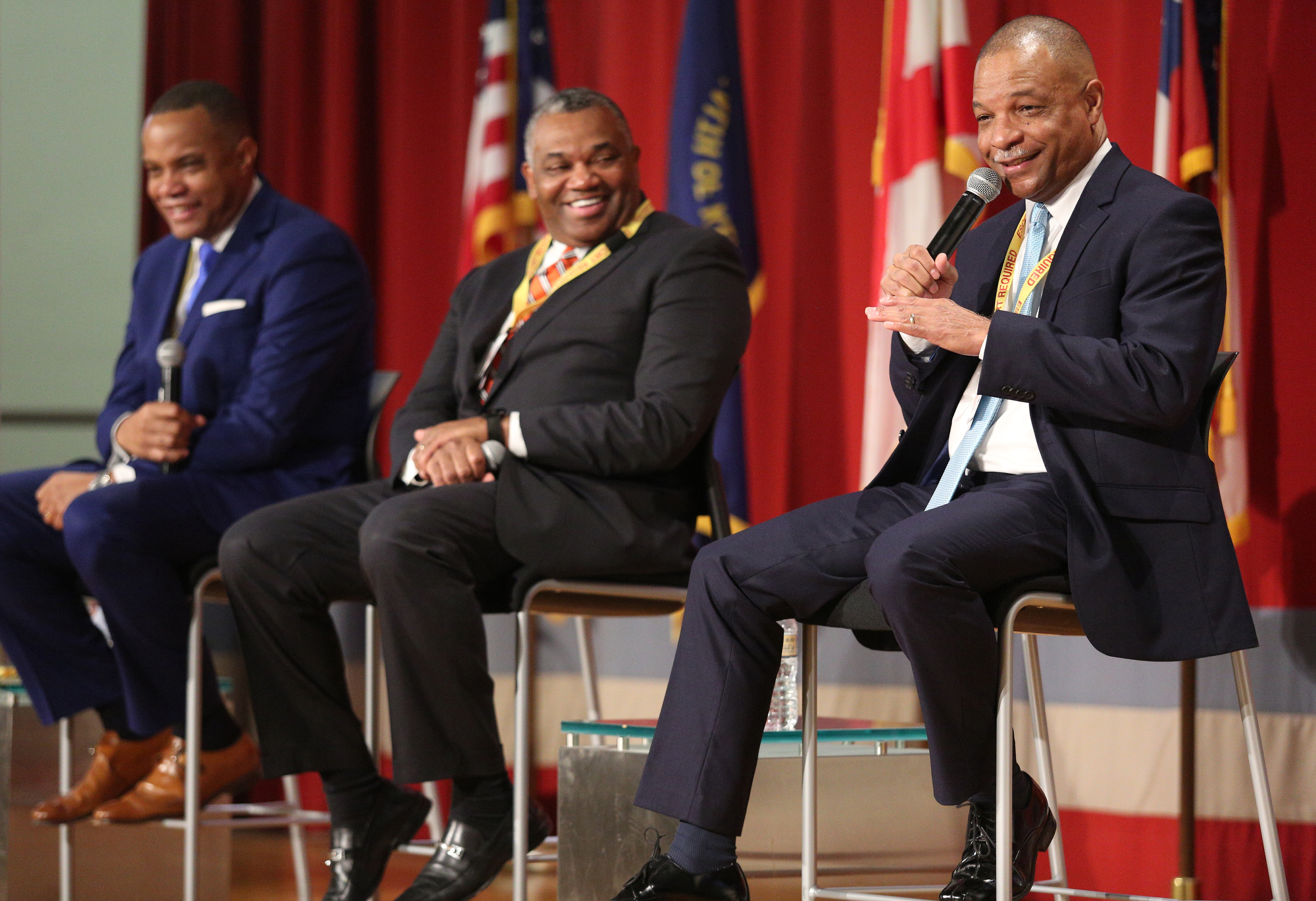 Robert Gardner, electric utility director of Springfield Electric Department, talks about an interview experience of his own during the American Association of Blacks in Energy panel at the TVA Missionary Ridge Auditorium Friday, February 8, 2019 in Chattanooga, Tennessee.