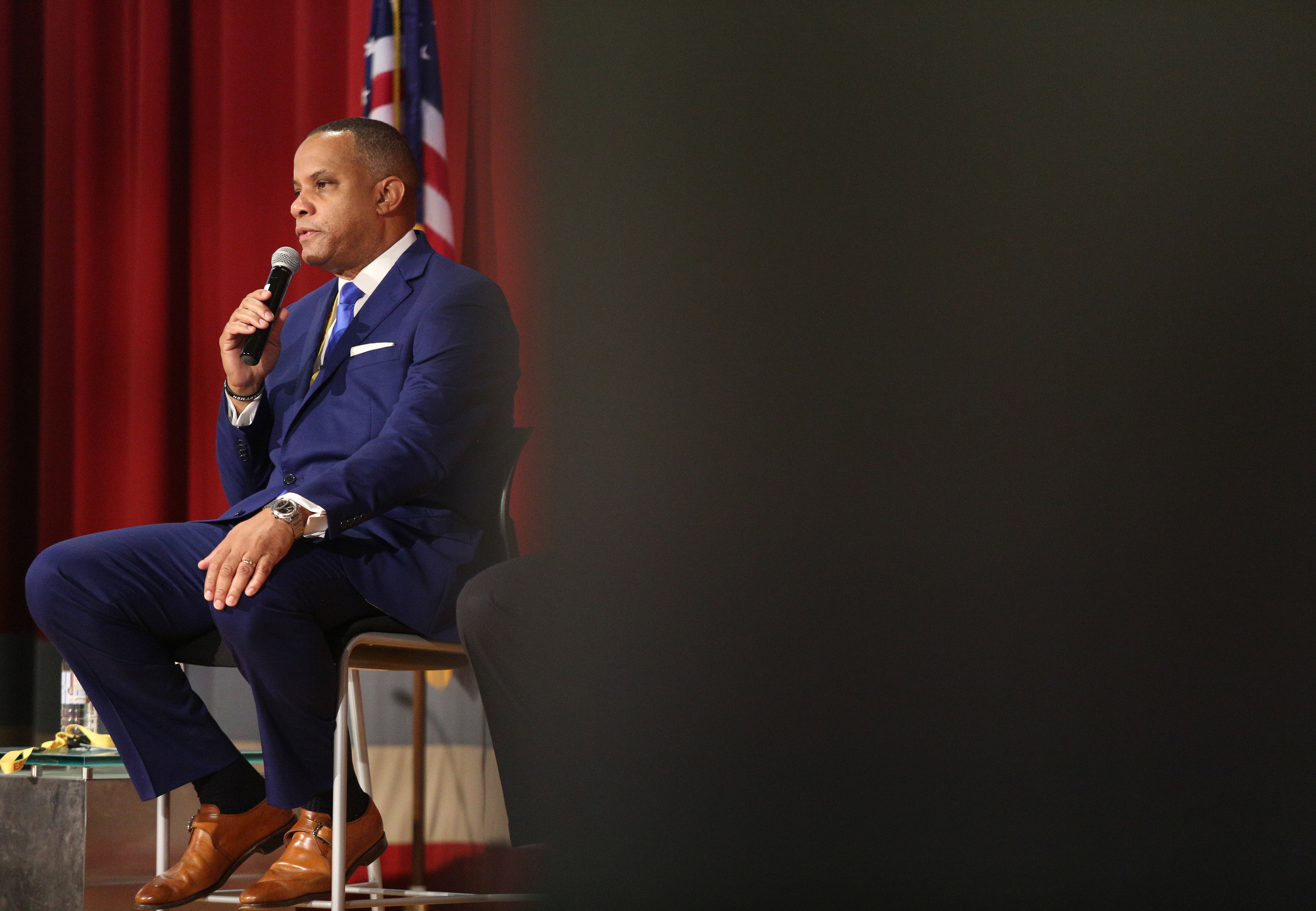 J.T. Young, president and CEO of Memphis Light, Gas and Water, talks about role models during the American Association of Blacks in Energy panel at the TVA Missionary Ridge Auditorium Friday, February 8, 2019 in Chattanooga, Tennessee.