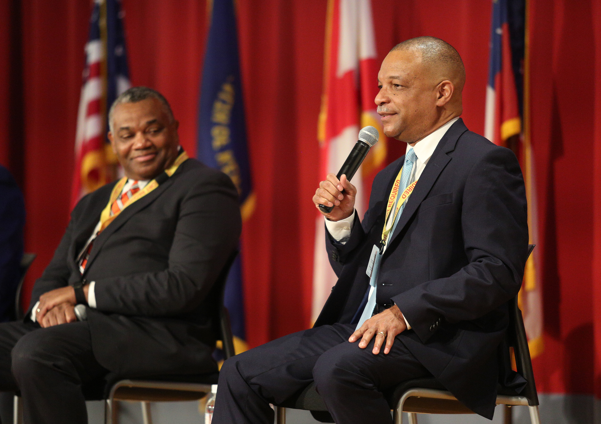 Robert Gardner, electric utility director of Springfield Electric Department, fields a question from the audience during the American Association of Blacks in Energy panel at the TVA Missionary Ridge Auditorium Friday, February 8, 2019 in Chattanooga, Tennessee. Gardner and other panelists talked about mistakes they had made and learned from in their careers.