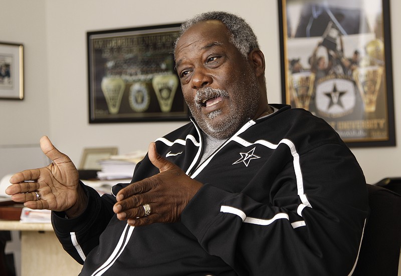 Former Vanderbilt vice chancellor David Williams II, who was the first black athletic director in Southeastern Conference history, speaks in June 2012. Williams, who died on Feb. 8, 2019, is the honoree for this year's Pat Summitt Award. / AP photo by Mark Humphrey