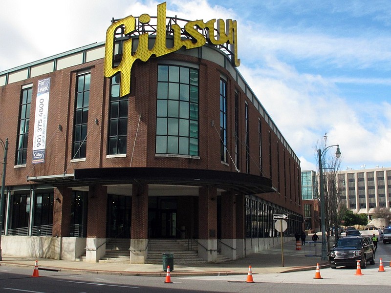 The former Gibson Guitar factory sits empty in downtown Memphis, Tenn., Tuesday, Feb. 19, 2019. FedEx Logistics announced Tuesday, it is establishing a new headquarters in the building. (AP Photo/Adrian Sainz)

