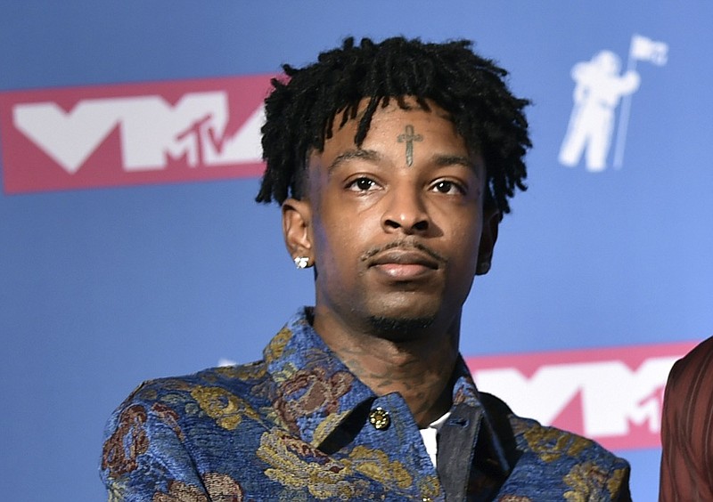 In this Aug. 20, 2018, file photo, 21 Savage poses in the press room at the MTV Video Music Awards at Radio City Music Hall in New York. (Photo by Evan Agostini/Invision/AP, File)

