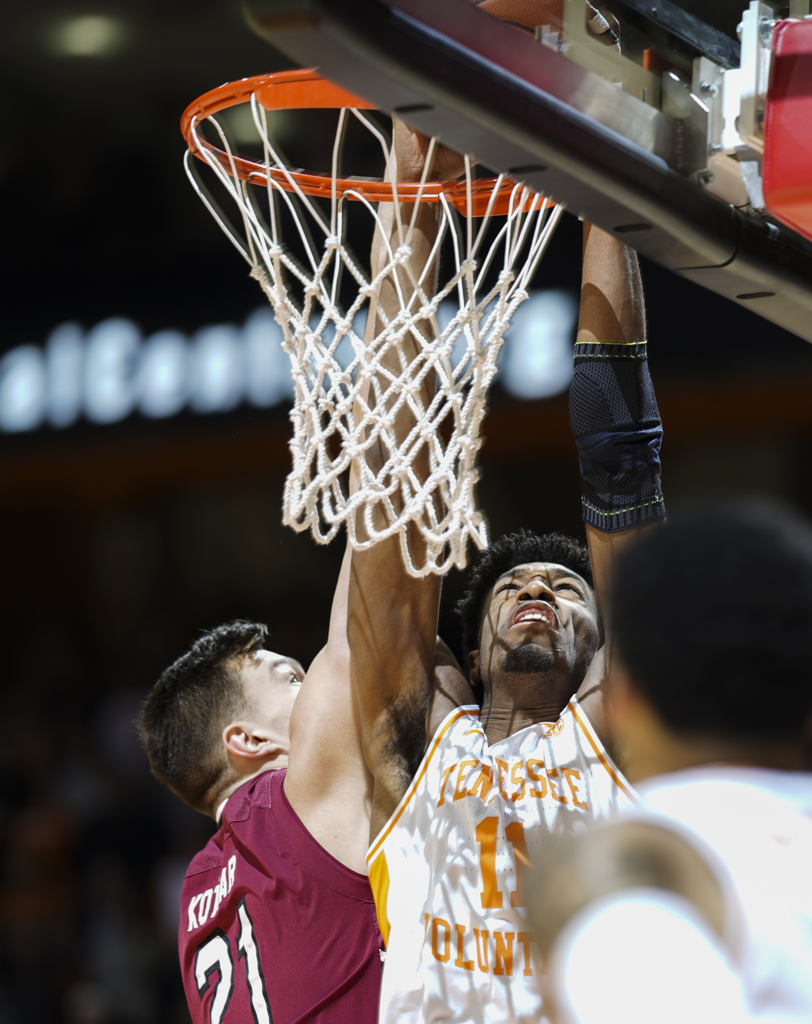 Tennessee's Kyle Alexander scores on a layup during Wednesday night's 85-73 win against South Carolina at Thompson-Boling Arena in Knoxville.