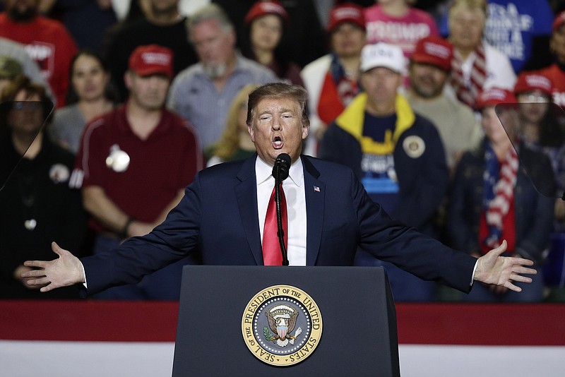 President Donald Trump during a campaign rally at the El Paso County Coliseum on Monday in El Paso, Texas. (AP Photo/Eric Gay)