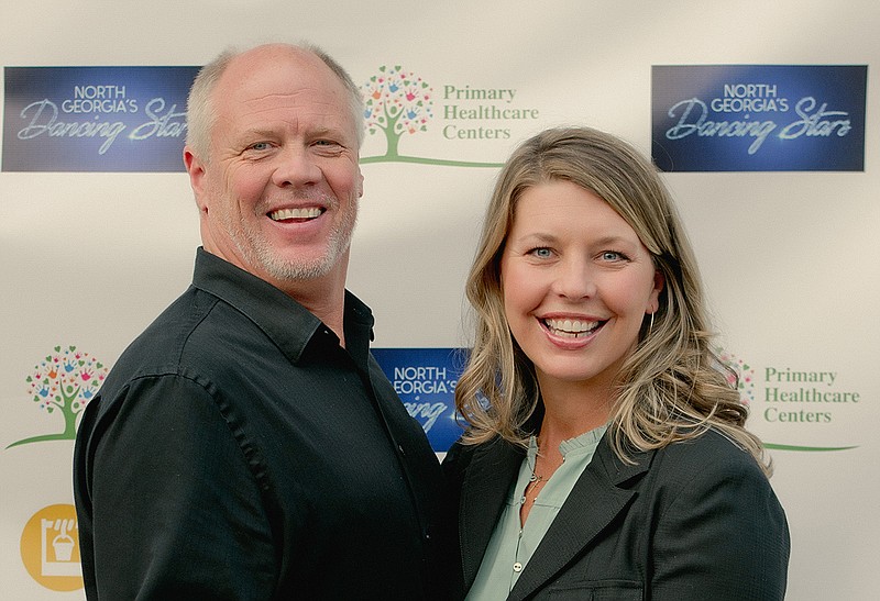 Lanie Coulter poses with her pro dance partner and instructor Mark Franklin. Coulter said she was spurred into action when she visited one of the Primary Healthcare clinics. "[My family] never had to question whether or not to buy groceries or go to the doctor. The sad thing is many in our area are faced with those hard decisions regularly," she wrote in her bio. So far, Coulter has raised roughly $7,500 toward her $12,000 goal. (Contributed photo by Arc Studios Photography)