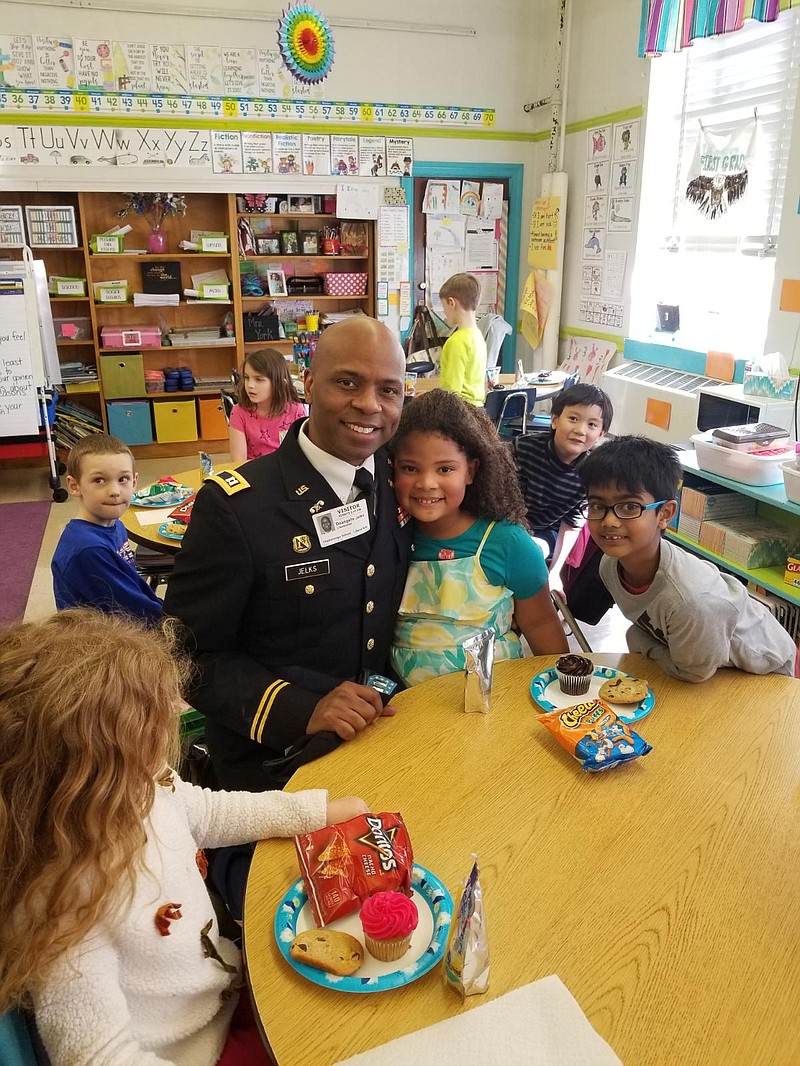 DeAngelo Jelks visits his daughter Victoria's classroom. She inspired him to start Chattanooga Dads, an organization offering a variety of events to give busy fathers a chance to spend quality time with their families. (Photo contributed by DeAngelo Jelks)