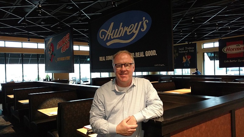 Aubrey's restaurant owner Randy Burleson calls the eatery's menu 'American faire with a Southern bias to it.'" / Staff photo by Mike Pare