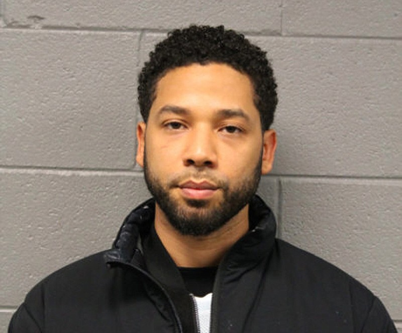 This Feb. 21, 2019 photo released by the Chicago Police Department shows Jussie Smollett. Police say the "Empire" actor turned himself in early Thursday to face a charge of making a false police report when he said he was attacked in downtown Chicago by two men who hurled racist and anti-gay slurs and looped a rope around his neck. (Chicago Police Department via AP)

