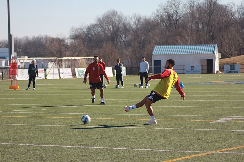 Members of Chattanooga Red Wolves SC participate in a team practice. / Chattanooga Red Wolves SC contributed photo