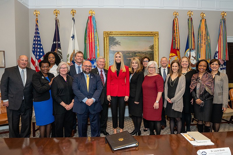 Chambliss Center for Children President and CEO Phil Acord stands to the left of Ivanka Trump at the White House on Monday, Feb. 25. Acord participated in a roundtable about national child care policy with Trump.
