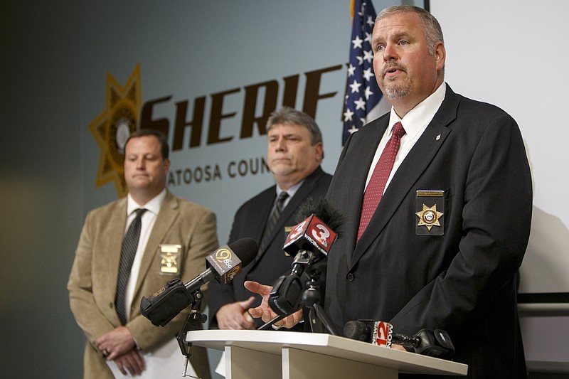Catoosa County Sheriff Gary Sisk, right, speaks during a press conference about concerns over Georgia House Bill 324 at the Catoosa County Sheriff's Office on Monday, March 4, 2019 in Ringgold, Ga.