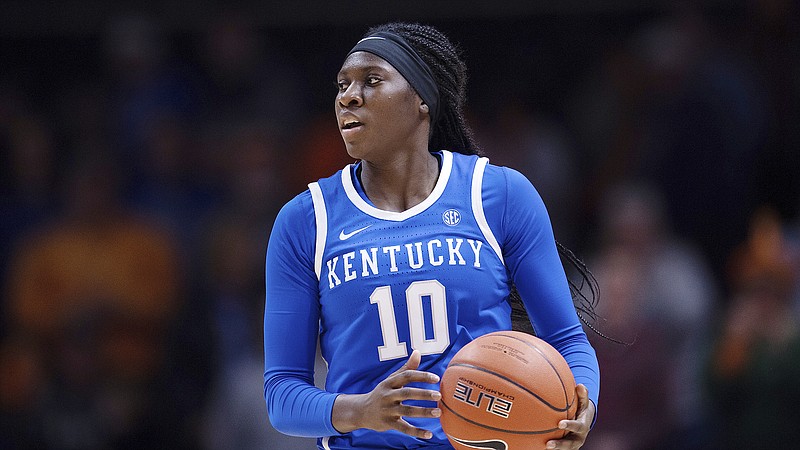 Kentucky guard Rhyne Howard, a former Bradley Central High School star, guided the Wildcats to a home win against Tennessee on Sunday. / AP file photo by Bryan Woolston