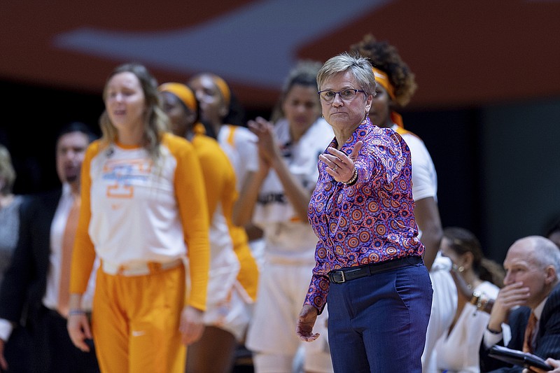 Tennessee women's basketball coach Holly Warlick directs the Lady Vols during their home game against Kentucky on Jan. 10.