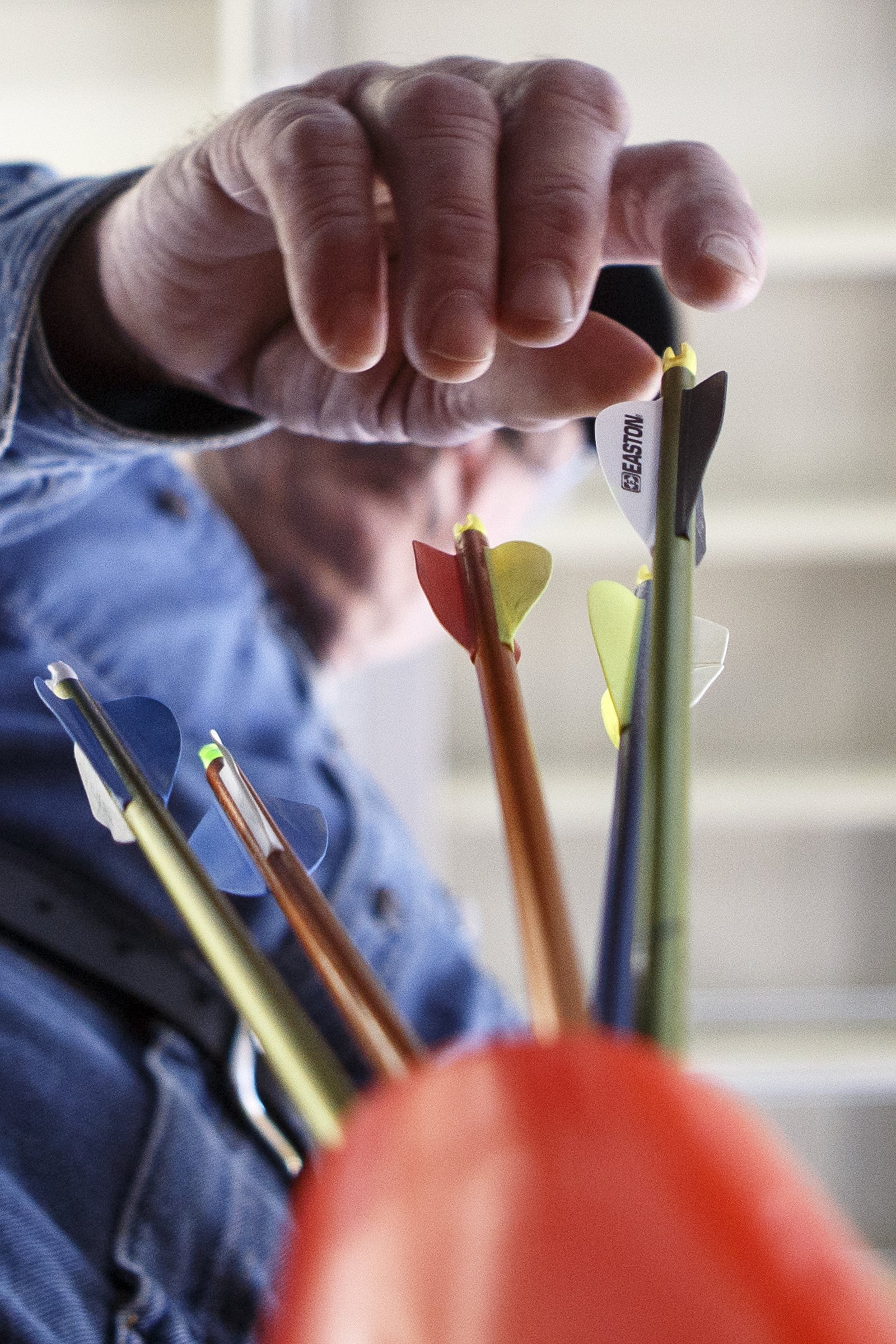 Ray Smith reaches for an arrow at Outdoor Chattanooga on Wednesday, March 6, 2019 in Chattanooga, Tenn. Outdoor Chattanooga is offering the free "Try Archery" program every Wednesday through the end of March from 3:30-6 p.m. No previous experience is required and equipment is provided.
