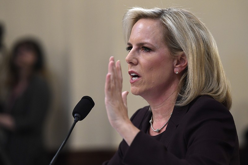 Homeland Security Secretary Kirstjen Nielsen testifies on Capitol Hill in Washington, Wednesday before the House Homeland Security Committee. (AP Photo/Susan Walsh)