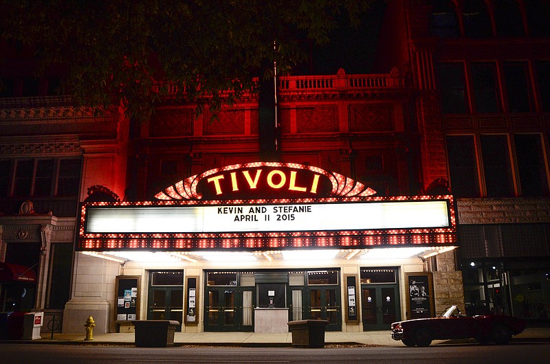 The Tivoli Theatre sits on Broad Street at night in Chattanooga, Tenn., on Sunday, November 2, 2014.