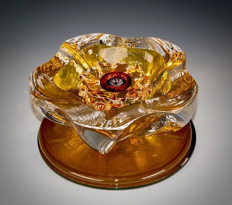 "Golden Nugget" is a glass piece by Curtiss Brock. / Photo from River Gallery