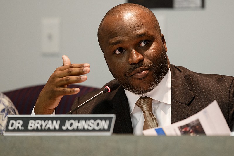 Superintendent Bryan Johnson speaks during a Hamilton County Schools budget work session on Thursday, March 14, 2019 in Chattanooga, Tenn.