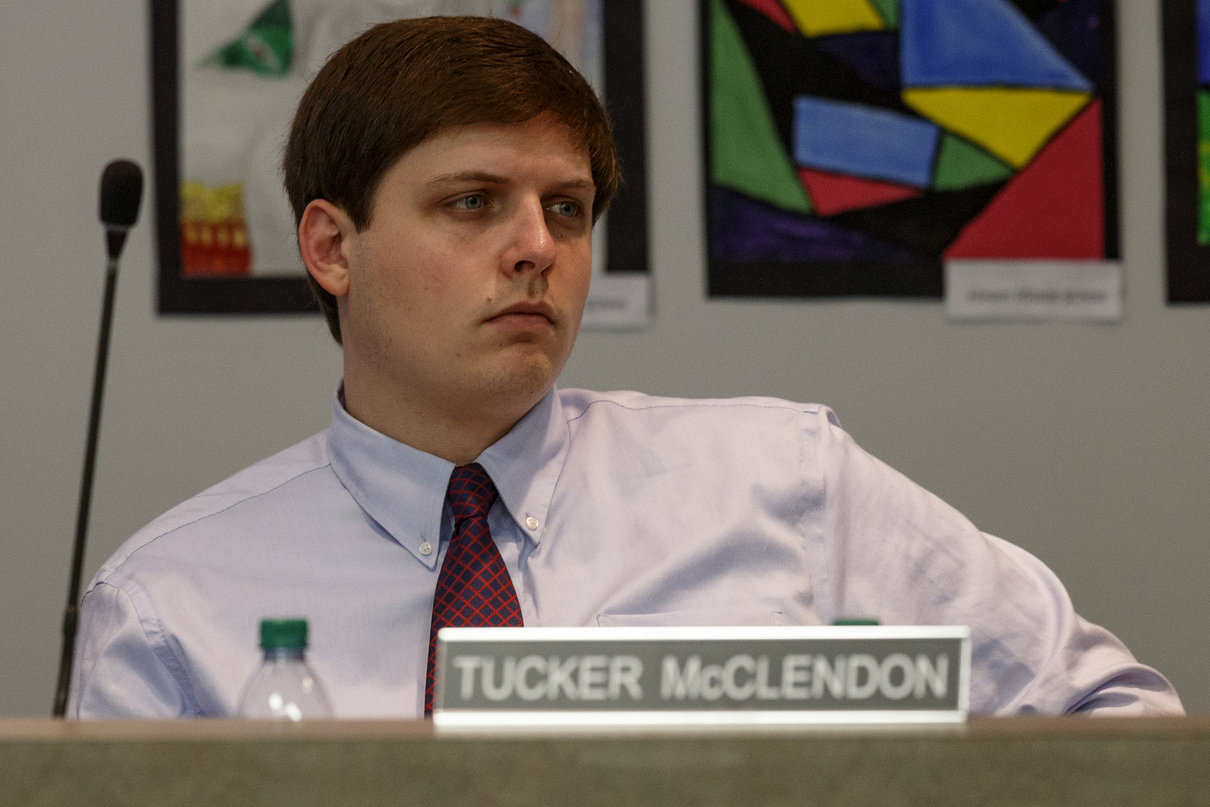 Hamilton County District 8 School Board member Tucker McClendon is seen during a Hamilton County Schools budget work session on Thursday, March 14, 2019 in Chattanooga, Tenn.