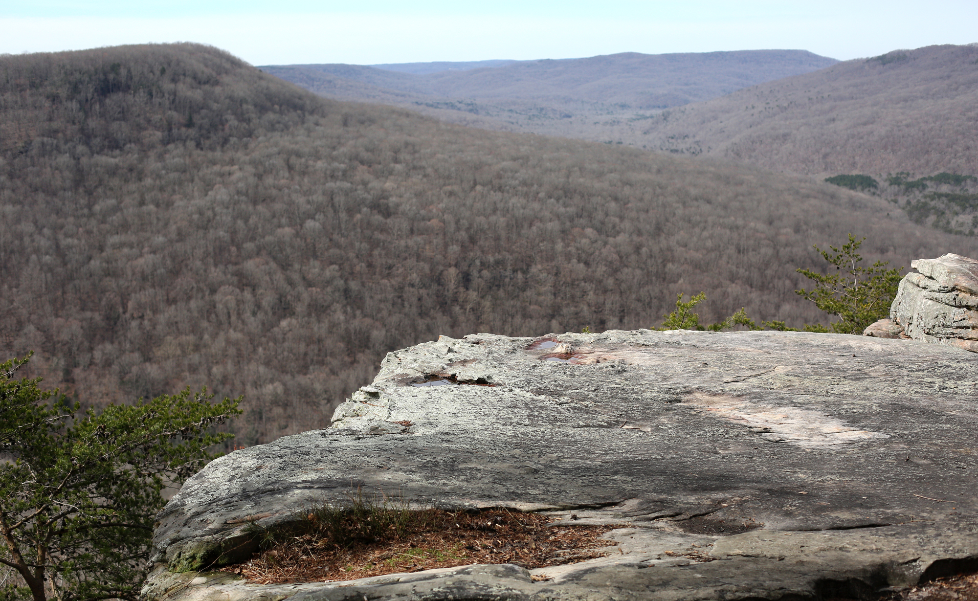 Mountaintops are seen in the distance from a bluff view from the Bridgestone/Firestone Centennial Wilderness Wildlife Management Area Tuesday, March 12, 2019 in Sparta, Tennessee. Wilderness areas have stricter guidelines than many other public lands.