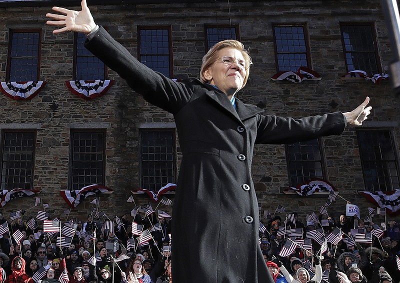 Sen. Elizabeth Warren, D-Mass., acknowledging the cheers after she announced her presidential candidacy last month, campaigned in the South over the last several days.