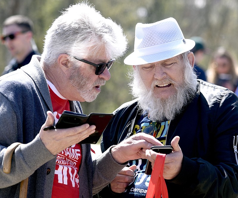 From left, Mark Grantham helps Roger Hilley apply online for AIDSWatch 2019 a lobbying event held in Washington DC on April 1st and 2nd.  Cempa's Community Care's 24th Annual Strides of March was held at Renaissance Park on March 23, 2019.  A memorial walk was held to remember those lost to HIV/AIDS.  