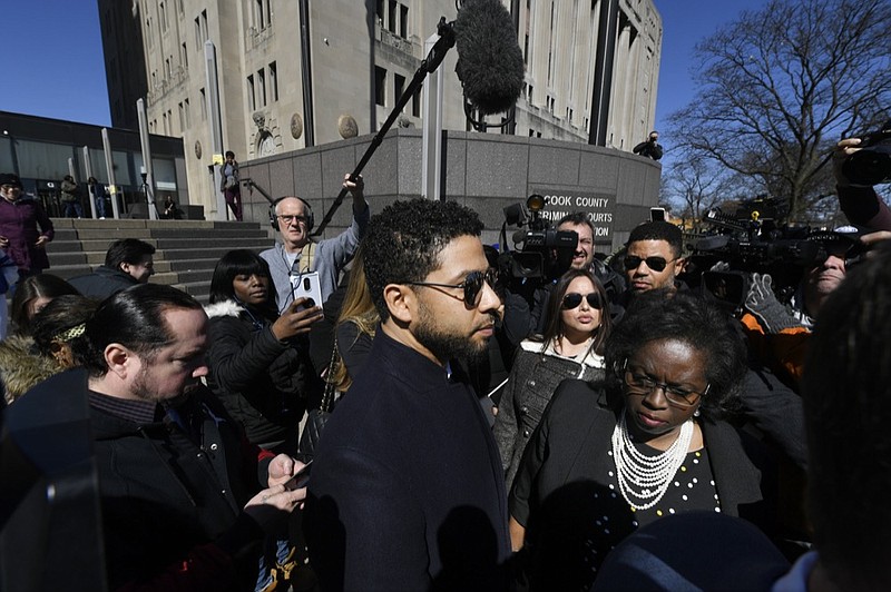 Actor Jussie Smollett leaves Cook County Court after his charges were dropped Tuesday, March 26, 2019, in Chicago. (AP Photo/Paul Beaty)

