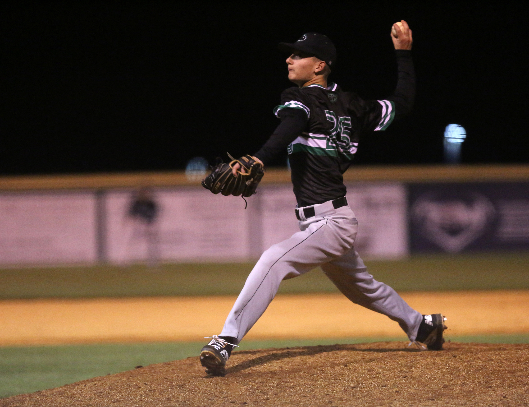 East Hamilton's Chase Roberts (25) pitches Tuesday, March 26, 2019 during the East Hamilton vs. Ooltewah baseball game at Ooltewah High School in Ooltewah, Tennessee.