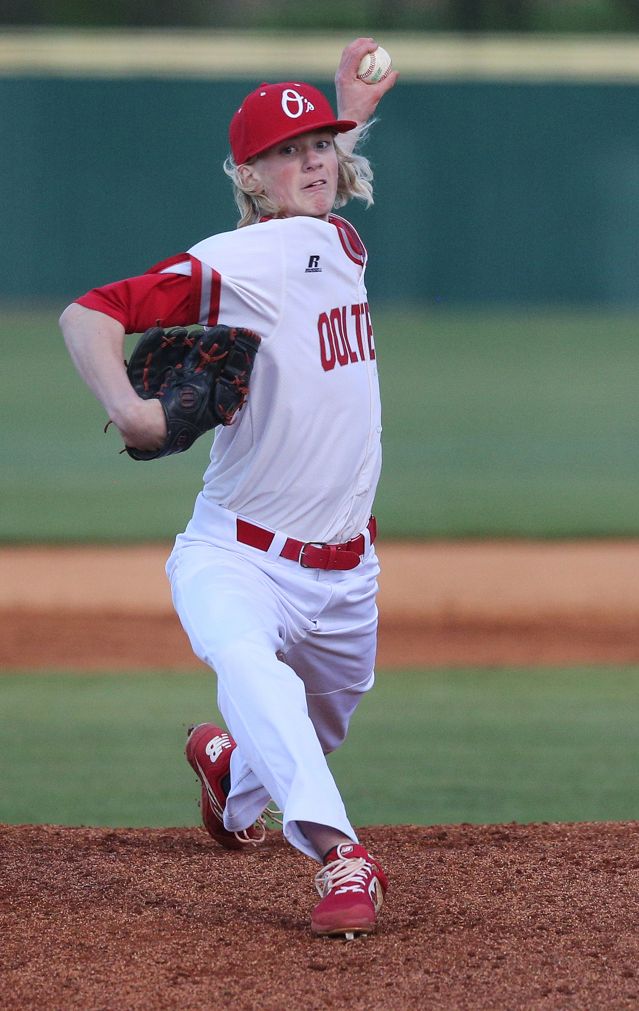 Ooltewah's Chris Bayne (21) pitches Tuesday, March 26, 2019 during the East Hamilton vs. Ooltewah baseball game at Ooltewah High School in Ooltewah, Tennessee.