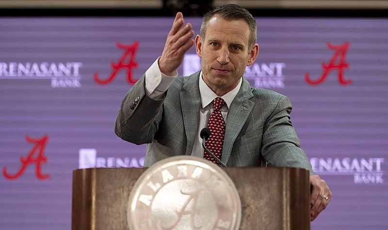 Nate Oats speaks during a news conference introducing him as the new men's basketball coach at the University of Alabama on Thursday in Tuscaloosa.