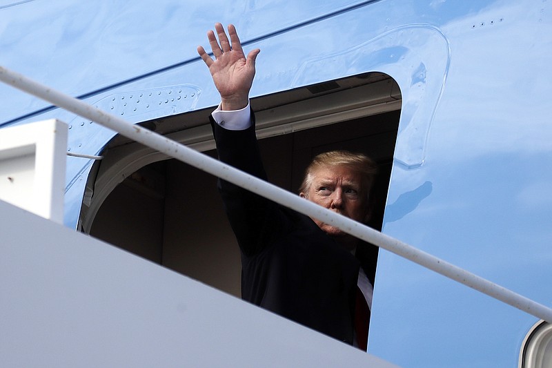 President Donald Trump boards Air Force One en route to Washington, D.C., last weekend.